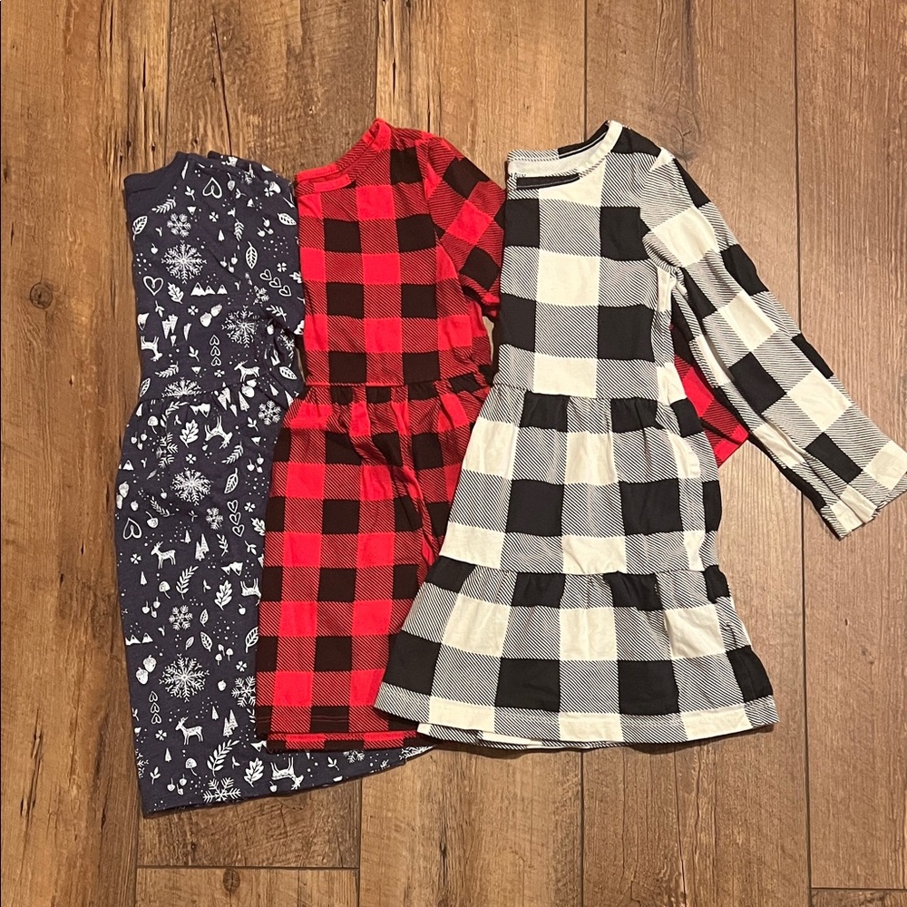 Toddler Girl Long Sleeve Dress Bundle, 5T